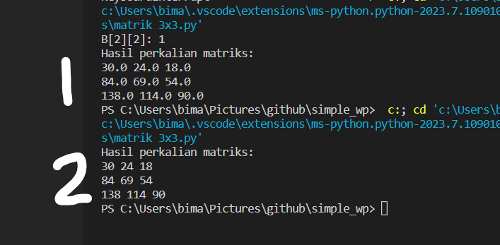 contoh program python matriks 3x3